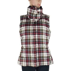 Eddie Bauer Green & Red Plaid Eb700 Goose Down Vest